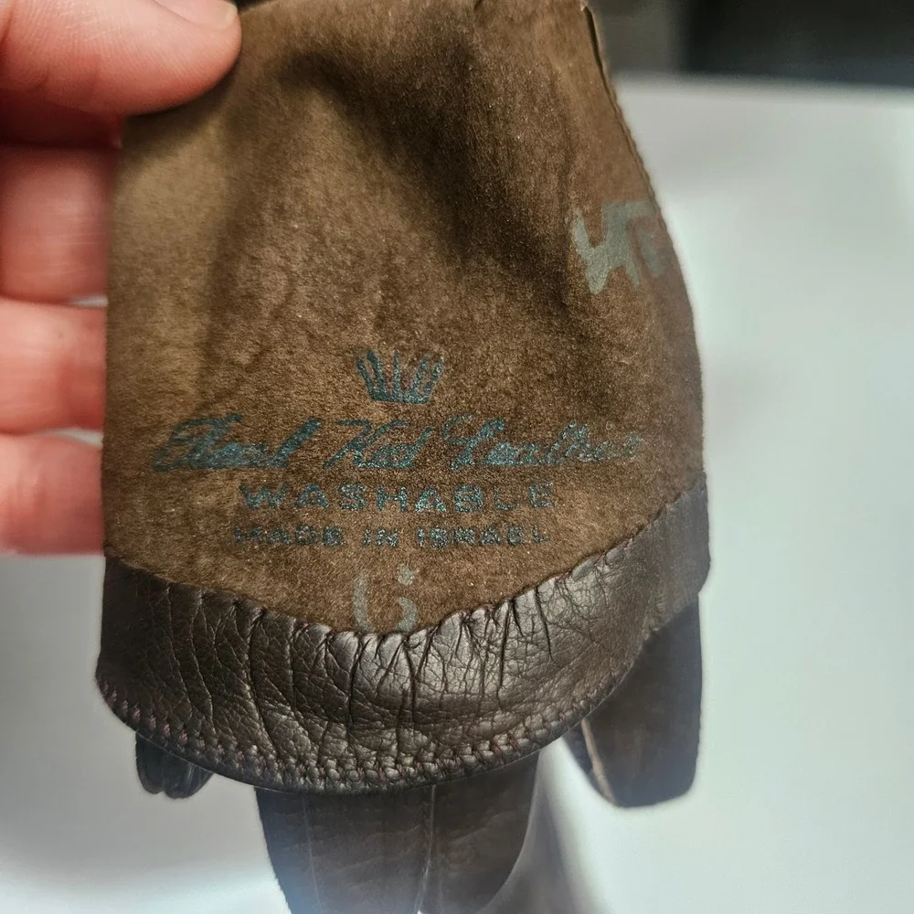 Vintage Real Kid Leather Washable Gloves Brown Size 6 Made in Israel Classic